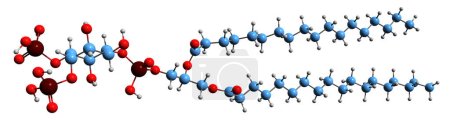 Foto de Imagen 3D de la fórmula esquelética del bisfosfato de fosfatidilinositol - estructura química molecular de las membranas celulares fosfolípido aislado sobre fondo blanco - Imagen libre de derechos