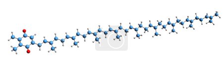 Foto de Imagen 3D de la fórmula esquelética de Plastoquinona - estructura química molecular de la quinona isoprenoide aislada sobre fondo blanco - Imagen libre de derechos