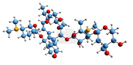 Photo for 3D image of Spiramycin skeletal formula - molecular chemical structure of  macrolide antibiotic 710 isolated on white background - Royalty Free Image