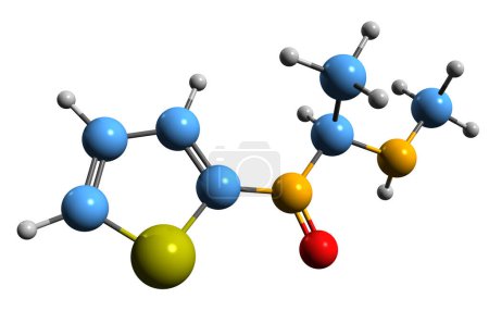 Foto de Imagen 3D de Thiothinone skeletal formula - estructura química molecular del estimulante aislado sobre fondo blanco - Imagen libre de derechos