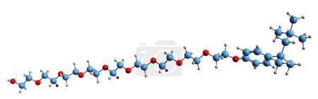 Téléchargez les photos : Image 3D de la formule squelettique Triton X-100 - structure chimique moléculaire d'un tensioactif non ionique non ionique isolé sur fond blanc - en image libre de droit