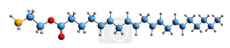 Foto de Imagen 3D de la fórmula esquelética de Virodhamine - estructura química molecular de la etanolamina O-araquidonoil aislada sobre fondo blanco - Imagen libre de derechos
