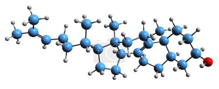 Photo for 3D image of Zymosterol skeletal formula - molecular chemical structure of intermediate in cholesterol biosynthesis isolated on white background - Royalty Free Image