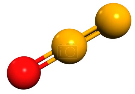 Foto de Imagen 3D de la fórmula esquelética de óxido nitroso - estructura química molecular del gas risueño aislado sobre fondo blanco - Imagen libre de derechos