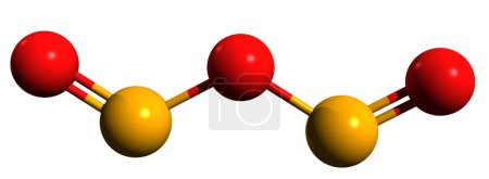 Photo for 3D image of nitrous anhydride skeletal formula - molecular chemical structure of Anhydride of nitrous acid isolated on white background - Royalty Free Image