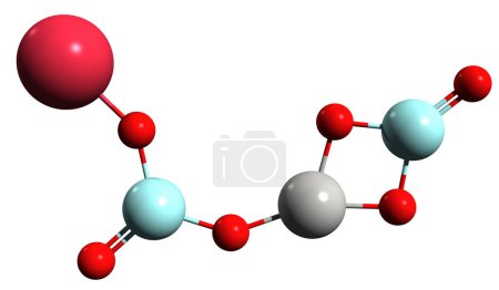 Photo for 3D image of Sodium aluminosilicate skeletal formula - molecular chemical structure of  food additive  E 554 isolated on white background - Royalty Free Image