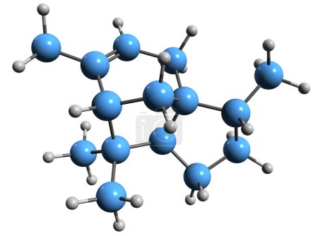 Téléchargez les photos : Image 3D de la formule squelettique alpha-cèdre - structure chimique moléculaire du sesquiterpène isolé sur fond blanc - en image libre de droit