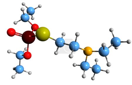 Foto de Imagen 3D de la fórmula esquelética del agente nervioso VG: estructura química molecular de Amiton aislada sobre fondo blanco - Imagen libre de derechos