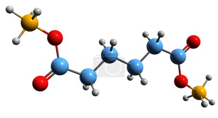 Photo for 3D image of Ammonium adipate skeletal formula - molecular chemical structure of food additive isolated on white background - Royalty Free Image