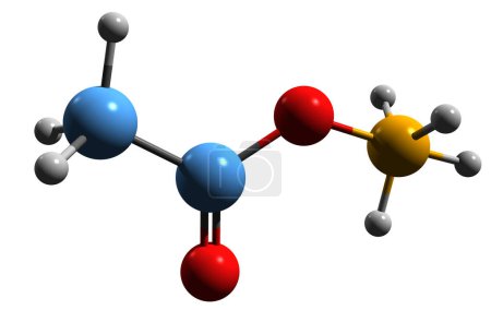 Photo for 3D image of ammonium acetate skeletal formula - molecular chemical structure of Ammonium ethanoate isolated on white background - Royalty Free Image
