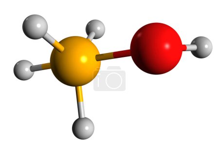 Photo for 3D image of ammonium hydroxide skeletal formula - molecular chemical structure of Ammonia solution isolated on white background - Royalty Free Image