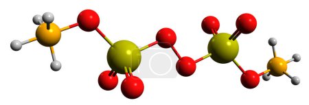 Foto de Imagen 3D de la fórmula esquelética de persulfato de amonio: estructura química molecular del compuesto inorgánico aislado sobre fondo blanco - Imagen libre de derechos