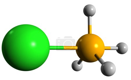 Téléchargez les photos : Image 3D de la formule squelettique du chlorure d'ammonium - structure chimique moléculaire de l'ammoniac Sal isolé sur fond blanc - en image libre de droit
