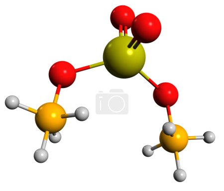 Foto de Imagen 3D de la fórmula esquelética de sulfato de amonio: estructura química molecular de sal inorgánica aislada sobre fondo blanco - Imagen libre de derechos