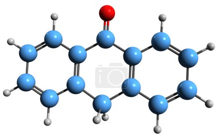 Foto de Imagen 3D de la fórmula esquelética de Anthrone - estructura química molecular de Carbotrón aislado sobre fondo blanco - Imagen libre de derechos