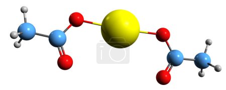 Foto de Imagen 3D de la fórmula esquelética del acetato de calcio - estructura química molecular del diacetato de calcio aislado sobre fondo blanco - Imagen libre de derechos