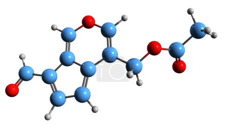 Téléchargez les photos : Image 3D de la formule squelettique badrinale - structure chimique moléculaire de Valeriana phytochimique isolé sur fond blanc - en image libre de droit