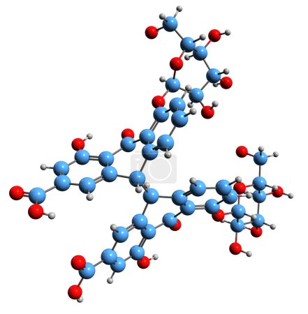 Photo for 3D image of Senna glycoside A skeletal formula - molecular chemical structure of laxative sennoside isolated on white background - Royalty Free Image