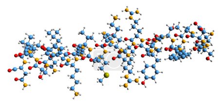 Foto de Imagen 3D de la fórmula esquelética del péptido intestinal vasoactivo - estructura química molecular de la hormona peptídica VIP aislada sobre fondo blanco - Imagen libre de derechos