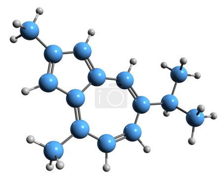 Téléchargez les photos : 3D image of Guaiazulene skeletal formula - molecular chemical structure of azulon isolated on white background - en image libre de droit