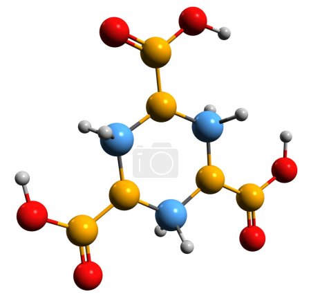Foto de Imagen 3D de la fórmula esquelética hexógena - estructura química molecular de trimetilenetrinitramina aislada sobre fondo blanco - Imagen libre de derechos