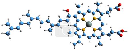 Photo for 3D image of Heme O skeletal formula - molecular chemical structure of porphyrin isolated on white background - Royalty Free Image