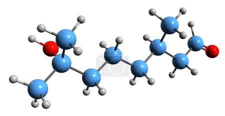 Photo for 3D image of Hydroxycitronellal skeletal formula - molecular chemical structure of odorant isolated on white background - Royalty Free Image