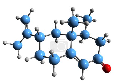 Téléchargez les photos : Image 3D de la formule squelettique de la dihydronutcanone - structure chimique moléculaire du pamplemousse phytochimique isolé sur fond blanc - en image libre de droit