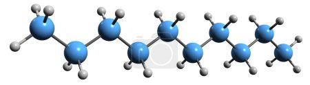Foto de Imagen 3D de la fórmula esquelética Decane - estructura química molecular del hidrocarburo alcalino aislado sobre fondo blanco - Imagen libre de derechos