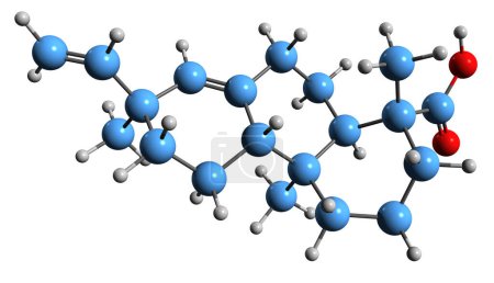 Foto de Imagen 3D de la fórmula esquelética del ácido dectropimárico - estructura química molecular del glucósido aislado sobre fondo blanco - Imagen libre de derechos