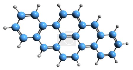 Foto de Imagen 3D de la fórmula esquelética de Dibenzopyrene - estructura química molecular del hidrocarburo aromático policíclico aislado sobre fondo blanco - Imagen libre de derechos