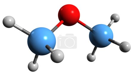 Photo for 3D image of Dimethyl ether skeletal formula - molecular chemical structure of Methoxymethane isolated on white background - Royalty Free Image