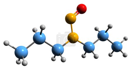 Foto de Imagen 3D de la fórmula esquelética de dipropilnitrosamina - estructura química molecular de aislado sobre fondo blanco - Imagen libre de derechos