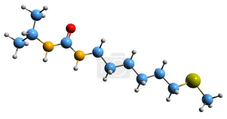 Téléchargez les photos : Image 3D de la formule squelettique de la diptocarpamine - structure chimique moléculaire de l'alcaloïde isolé sur fond blanc - en image libre de droit