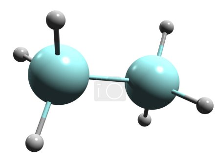 Foto de Imagen 3D de la fórmula esquelética de Disilano - estructura química molecular de la anestesia local aislada sobre fondo blanco - Imagen libre de derechos
