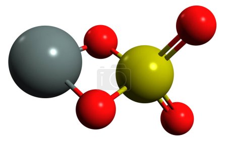Foto de Imagen 3D de la fórmula esquelética de sulfato de hierro II: estructura química molecular del vitriolo verde aislado sobre fondo blanco - Imagen libre de derechos