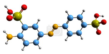 Téléchargez les photos : Image 3D de Fast Yellow AB skeletal formula - structure chimique moléculaire du colorant azoïque Food Yellow 2 isolé sur fond blanc - en image libre de droit