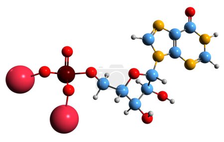 Photo for 3D image of Disodium inosinate skeletal formula - molecular chemical structure of  food additive 631 isolated on white background - Royalty Free Image