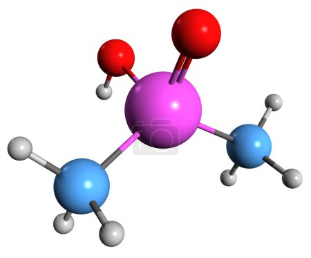 Photo for 3D image of Cacodylic acid skeletal formula - molecular chemical structure of  organoarsenic compound Dimethylarsinic acid isolated on white background - Royalty Free Image