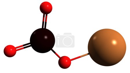 Foto de Imagen 3D de Fórmula esquelética de yodato de potasio: estructura química molecular del agente oxidante 917 aislado sobre fondo blanco - Imagen libre de derechos