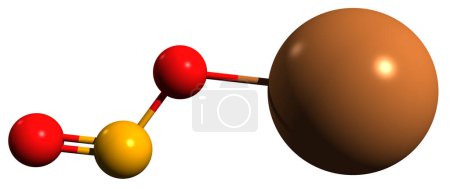 Foto de Imagen 3D de fórmula esquelética de nitrito de potasio - estructura química molecular de compuesto inorgánico aislado sobre fondo blanco - Imagen libre de derechos