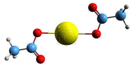 Foto de Imagen 3D de la fórmula esquelética del acetato de calcio - estructura química molecular del acetato de cal aislado sobre fondo blanco - Imagen libre de derechos