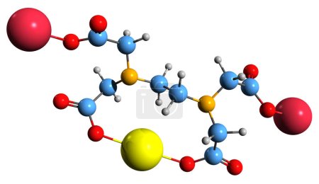 Photo for 3D image of Sodium calcium edetate skeletal formula - molecular chemical structure of sodium calcium EDTA isolated on white background - Royalty Free Image