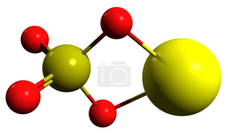 Photo for 3D image of Calcium sulfate skeletal formula - molecular chemical structure of 516 isolated on white background - Royalty Free Image