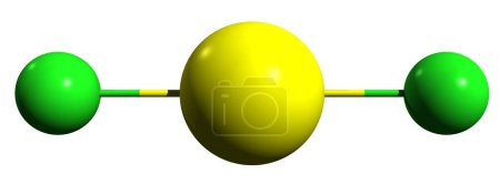 Foto de Imagen 3D de la fórmula esquelética del cloruro de calcio - estructura química molecular del dicloruro de calcio aislado sobre fondo blanco - Imagen libre de derechos