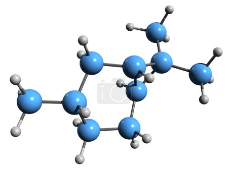Foto de Imagen 3D de la fórmula esquelética de Caran - estructura química molecular del monoterpeno aislado sobre fondo blanco - Imagen libre de derechos