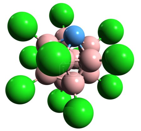 Téléchargez les photos : Image 3D de la formule squelettique de l'acide carborane - structure chimique moléculaire du superacide isolé sur fond blanc - en image libre de droit