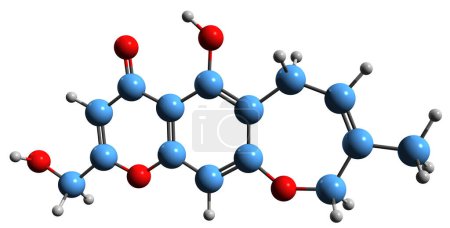 Photo for 3D image of karenin skeletal formula - molecular chemical structure of Chromone isolated on white background - Royalty Free Image