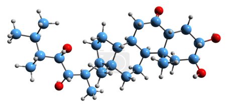 Photo for 3D image of Castasterone skeletal formula - molecular chemical structure of  brassinosteroid isolated on white background - Royalty Free Image