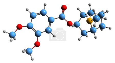 Foto de Imagen 3D de la fórmula esquelética de Convolamine - estructura química molecular del alcaloide aislado sobre fondo blanco - Imagen libre de derechos